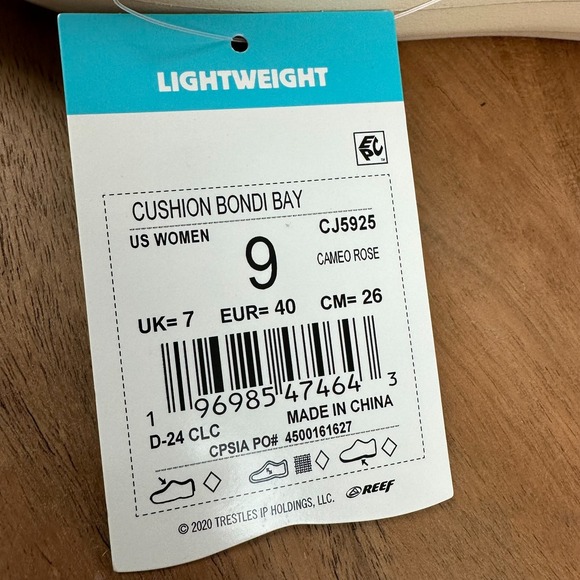 New NWOB Womens Reef Cushion Bondi Bay Pink Comfort Slides Sandals Size 9 M - Picture 7 of 7